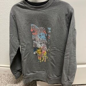 Paul Smith Gray Crewneck Sweater with Graphic Design